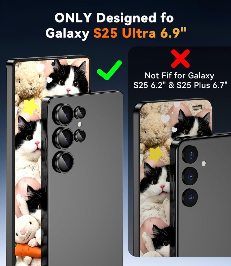 CloudValley for Samsung Galaxy S25 Ultra Camera Lens Protector, 9H Tempered Glass + Aluminum Alloy Individual Lens Protective Ring, [1 Second Installaion] Ultra-HD Glass Cover,Titanium Black - Image 5